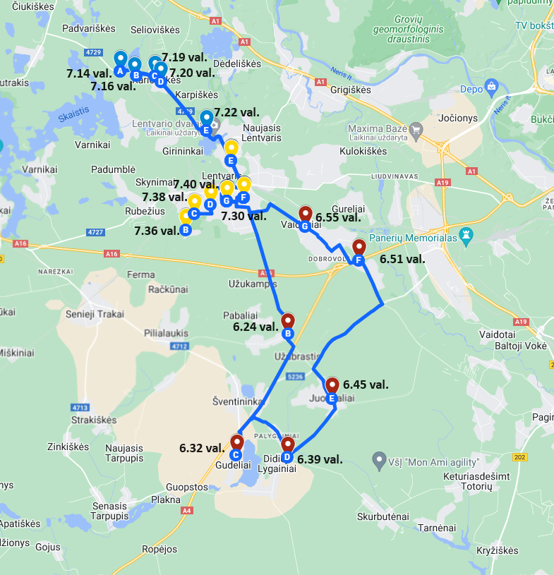 Autobusiuko Nr. 32 važiavimo schema